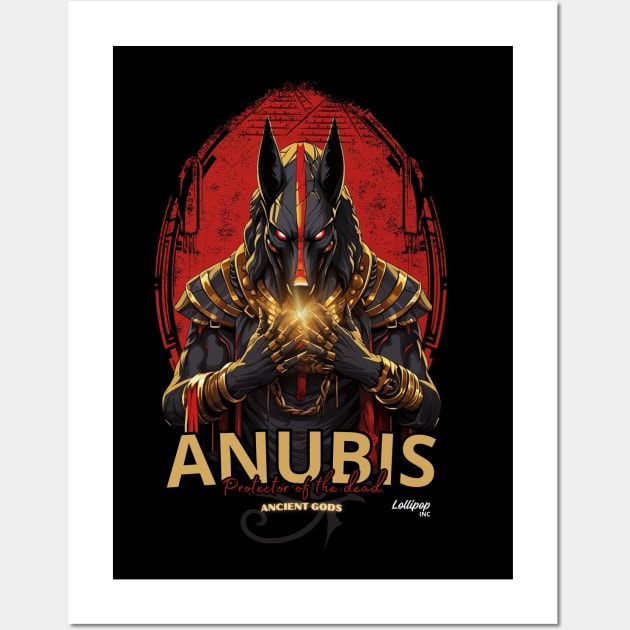 Old Gods Anubis Unveiled: Ancient Egyptian Deity Wall Art by LollipopINC